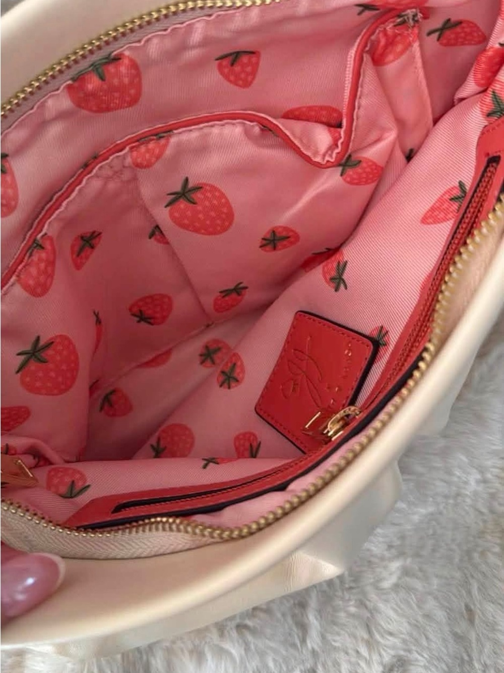 Poppy & Peonies x Fallon Farinacci Elegant cream colored bag